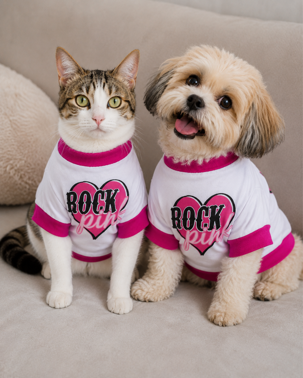 Cute Rock Pink Dog Shirt for Small Dogs & Cats